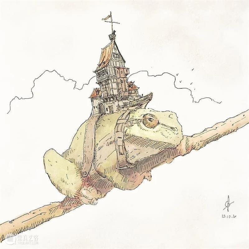 好久没见过这么细腻的笔触了，淡淡的色彩配上魔幻的设计，真厉害！ 笔触 色彩 魔幻 END 崇真艺客