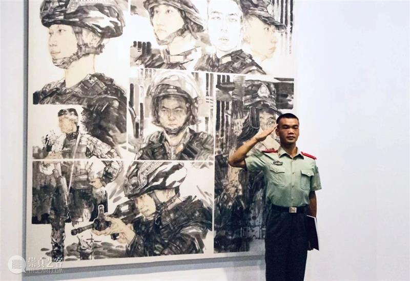 武警官兵参观罗湖美术馆红色主题中国画展 红色 主题 中国 武警 官兵 罗湖美术馆 画展 丹青 气象 画卷 崇真艺客