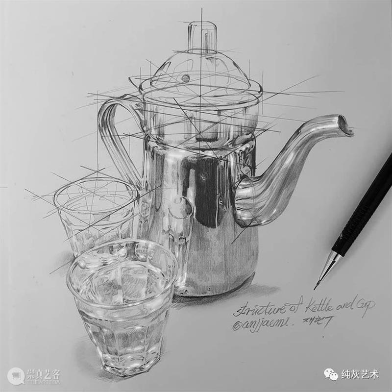 素描静物的结构和质感 素描 静物 结构 质感 韩国 艺术家 anjjaemi 作品 一幅画 细节 崇真艺客