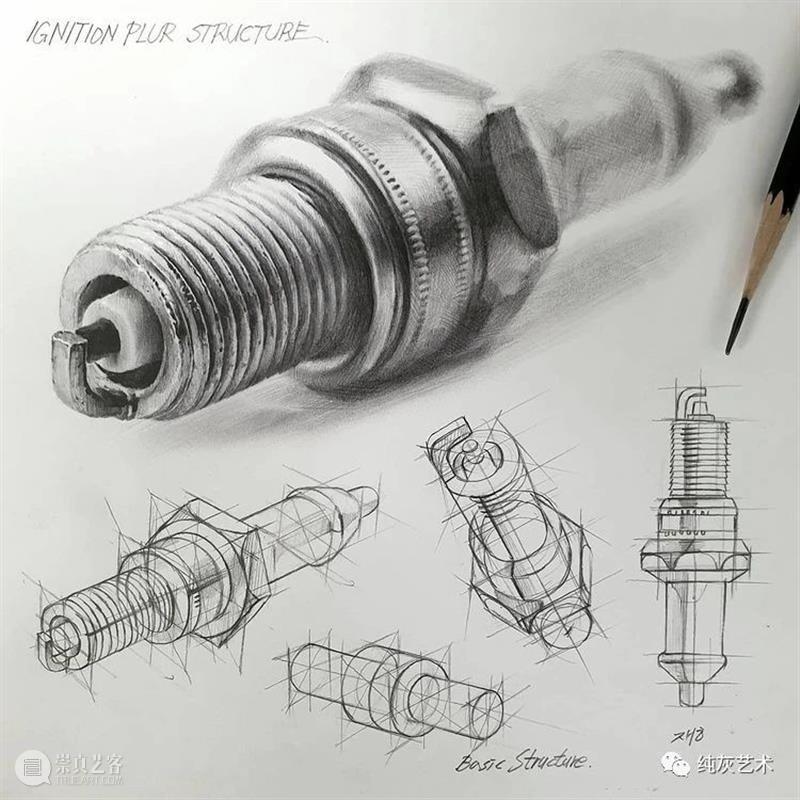 素描静物的结构和质感 素描 静物 结构 质感 韩国 艺术家 anjjaemi 作品 一幅画 细节 崇真艺客