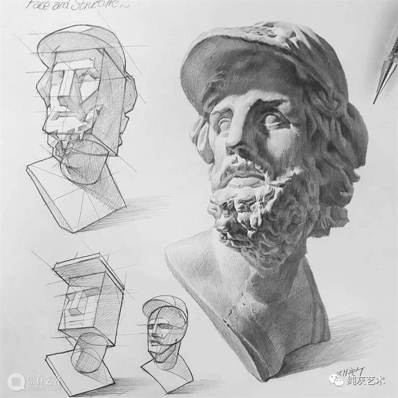 素描静物的结构和质感 素描 静物 结构 质感 韩国 艺术家 anjjaemi 作品 一幅画 细节 崇真艺客