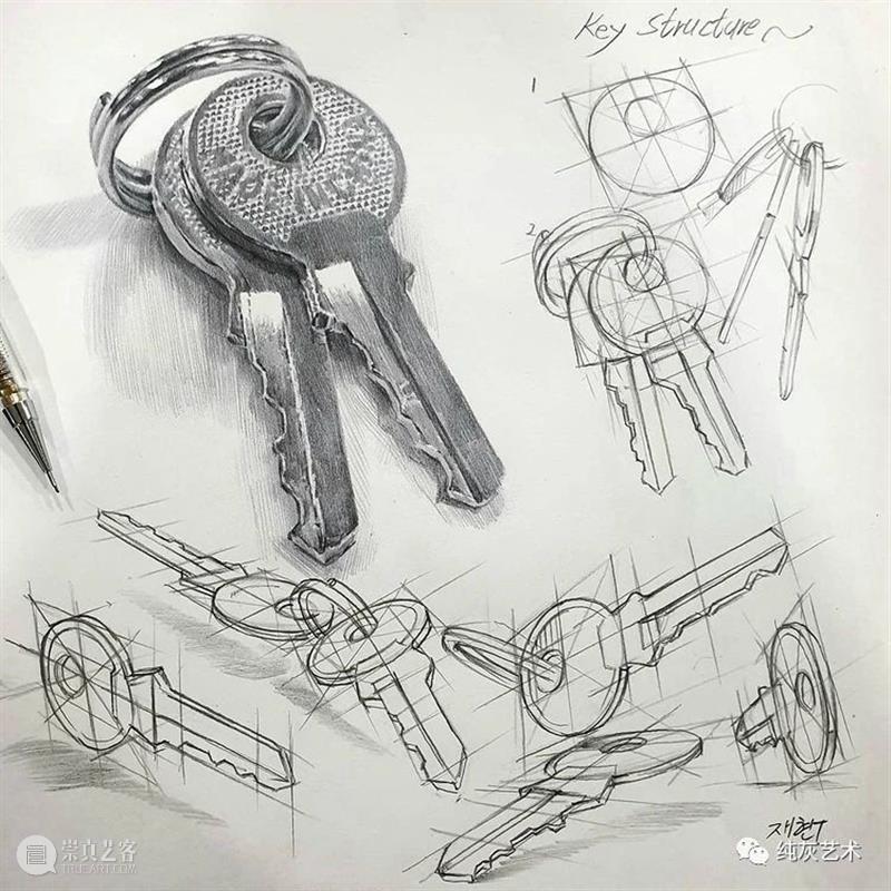 素描静物的结构和质感 素描 静物 结构 质感 韩国 艺术家 anjjaemi 作品 一幅画 细节 崇真艺客