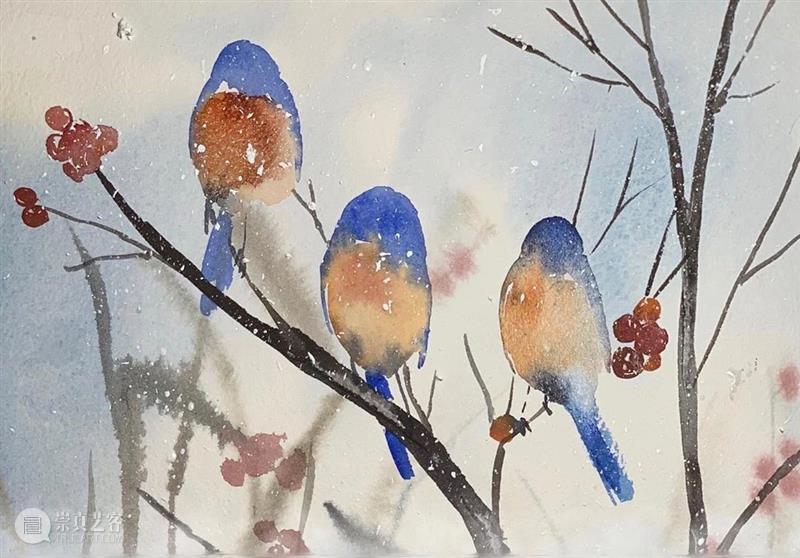 看看什么叫清秀透亮的水彩作品！雪景真的画得太棒了！ 水彩 作品 雪景 END 崇真艺客