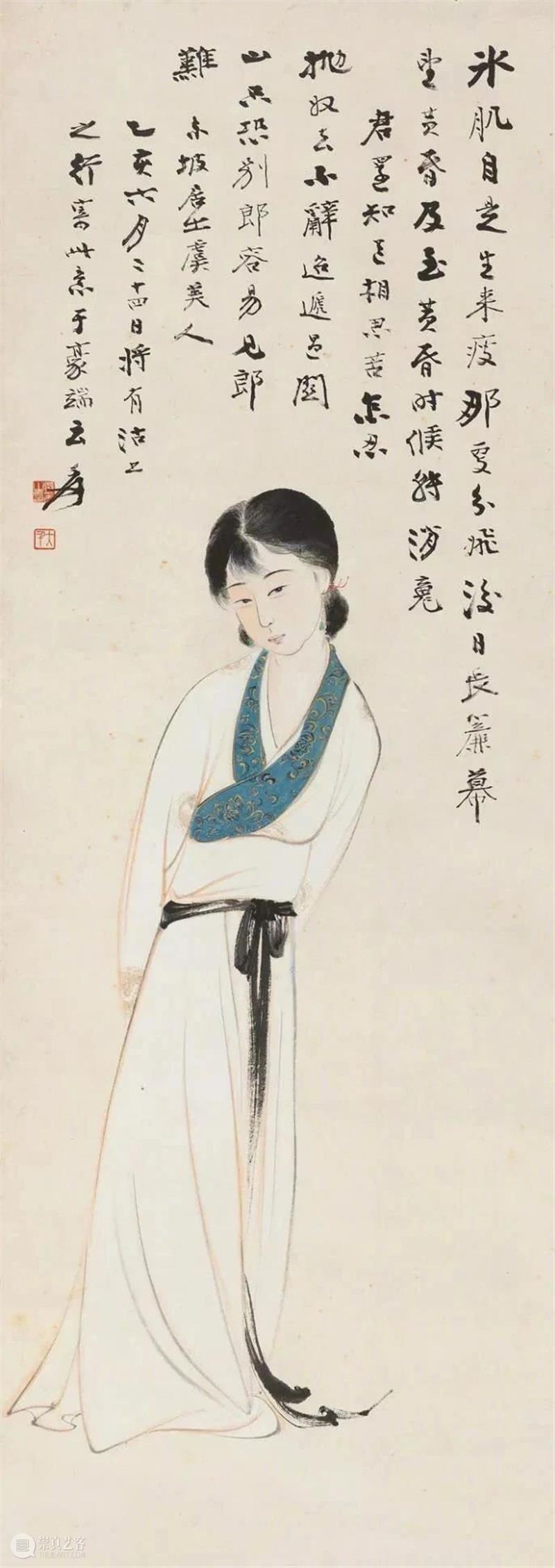 绘画 | 色彩华美、妍丽动人，张大千先生的人物画 张大千 色彩 妍丽 绘画 先生 人物画 上方 中国舞台美术学会 右上 星标 崇真艺客