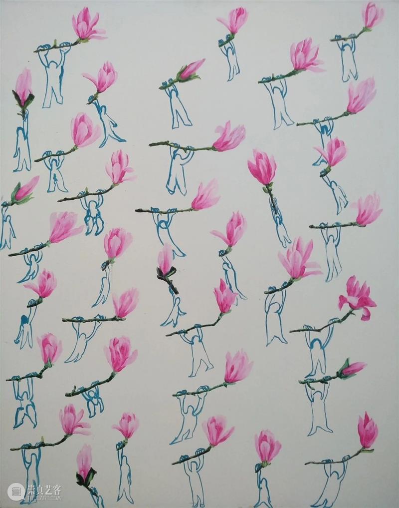 许敏：银手镯微微发光 许敏 手镯 节奏 绘画 流水 时间 女工 炭笔 铅笔 画布 崇真艺客