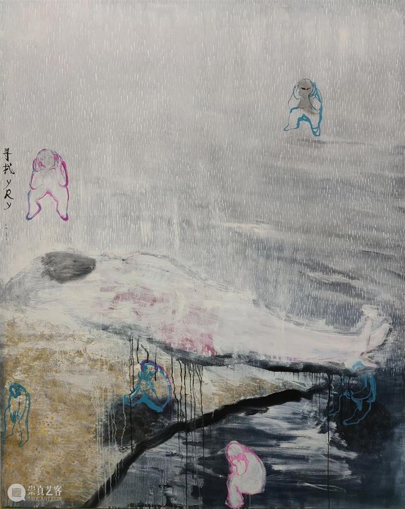 许敏：银手镯微微发光 许敏 手镯 节奏 绘画 流水 时间 女工 炭笔 铅笔 画布 崇真艺客