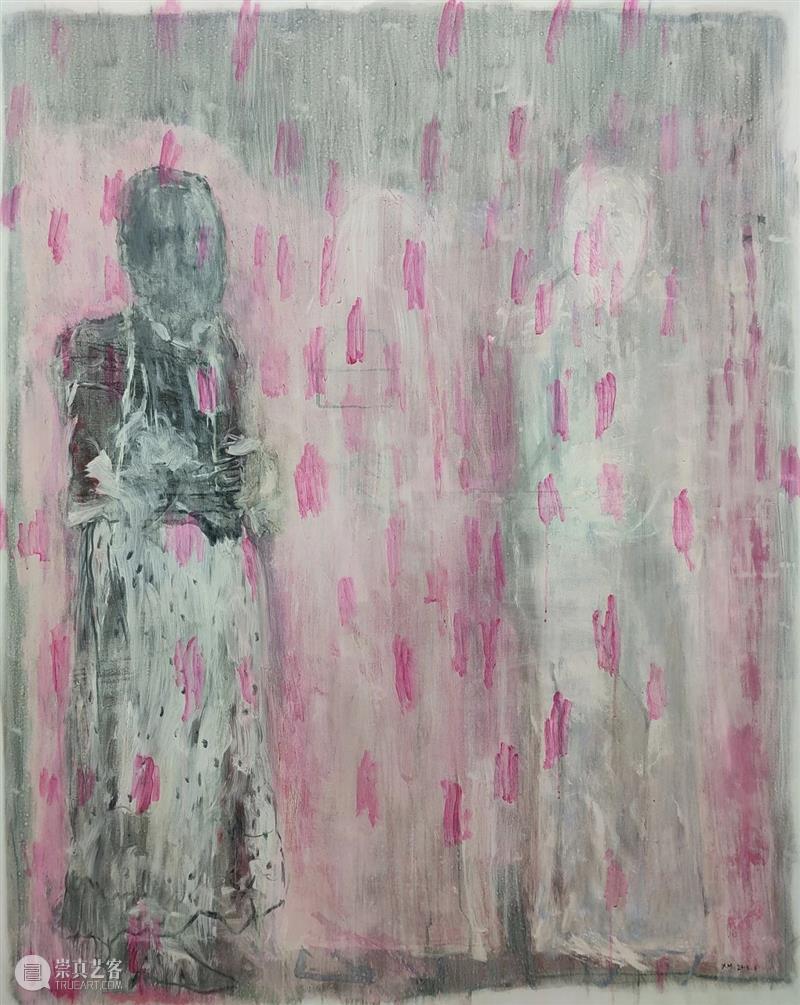 许敏：银手镯微微发光 许敏 手镯 节奏 绘画 流水 时间 女工 炭笔 铅笔 画布 崇真艺客