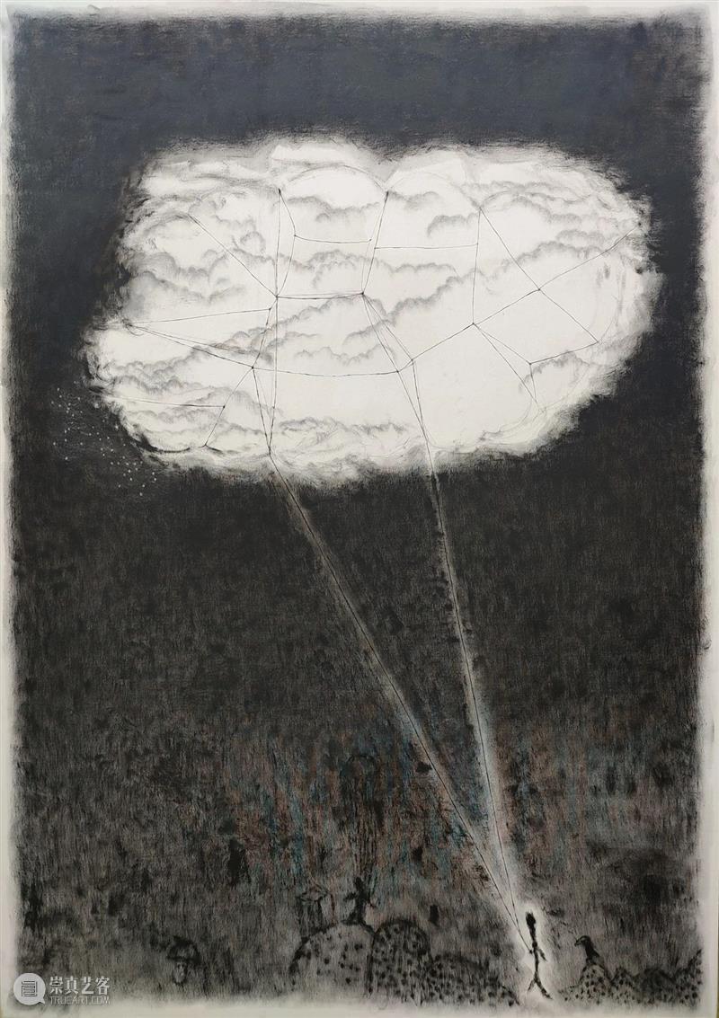 许敏：银手镯微微发光 许敏 手镯 节奏 绘画 流水 时间 女工 炭笔 铅笔 画布 崇真艺客