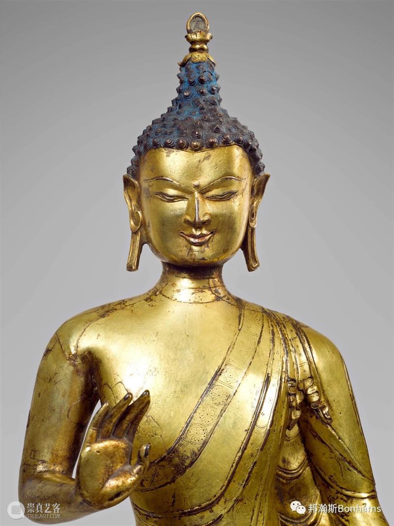 纽约邦瀚斯 | 印度、喜马拉雅及东南亚艺术 | 铜鎏金佛陀立像 纽约 邦瀚斯 印度 喜马拉雅 东南亚 艺术 铜鎏金佛陀立像 亚洲 期间 鎏金佛陀立像 崇真艺客