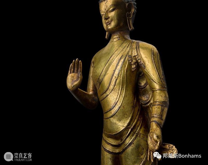 纽约邦瀚斯 | 印度、喜马拉雅及东南亚艺术 | 铜鎏金佛陀立像 纽约 邦瀚斯 印度 喜马拉雅 东南亚 艺术 铜鎏金佛陀立像 亚洲 期间 鎏金佛陀立像 崇真艺客