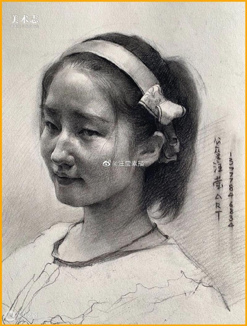 【素描头像】的构图看上去简单，其实里面也有很多知识点可讲哦 ~ 素描 头像 里面 知识点 位置 问题 后期 小志 团队 细节 崇真艺客