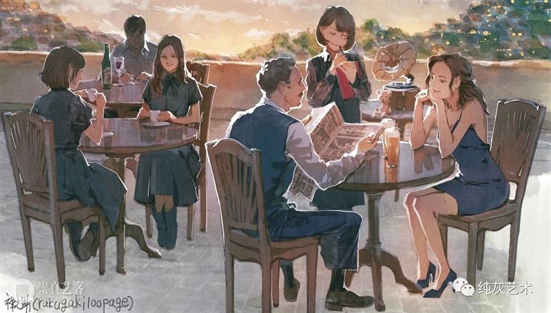 有复古氛围的人物场景插画 人物 插画 场景 氛围 日本 漫画 设计师 插画师 氛围感 艺术 崇真艺客