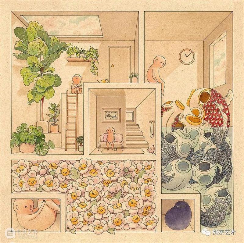一个人也挺好 一个人 工业设计师 插画师 Felicia Chiao 系列 插画 孤独星人的怪诞世界 小人 人间 崇真艺客
