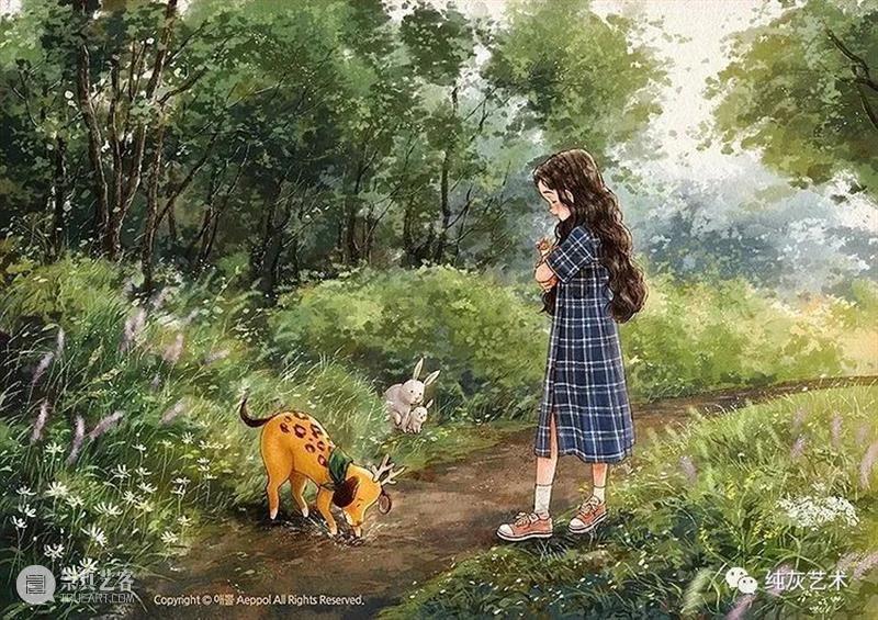 愿做画中的森系女孩 女孩 画中 森系 韩国 插画家 aeppol 森林 系列 生活 主人公 崇真艺客