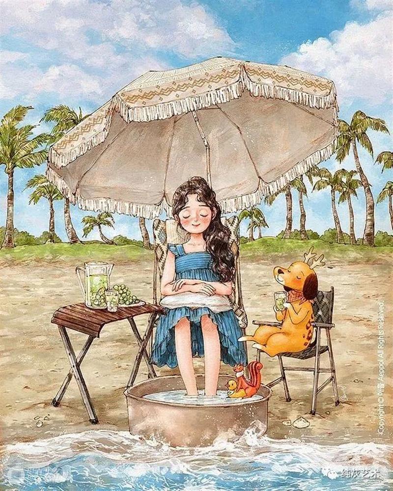 愿做画中的森系女孩 女孩 画中 森系 韩国 插画家 aeppol 森林 系列 生活 主人公 崇真艺客