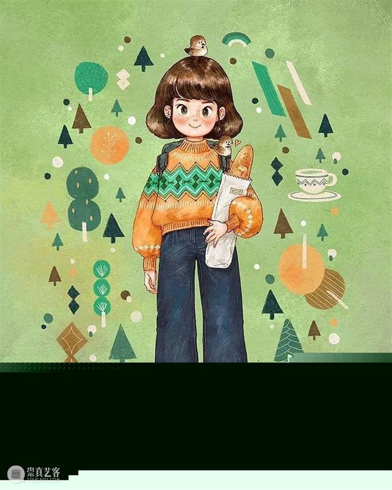 愿做画中的森系女孩 女孩 画中 森系 韩国 插画家 aeppol 森林 系列 生活 主人公 崇真艺客