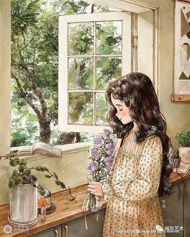 愿做画中的森系女孩 女孩 画中 森系 韩国 插画家 aeppol 森林 系列 生活 主人公 崇真艺客