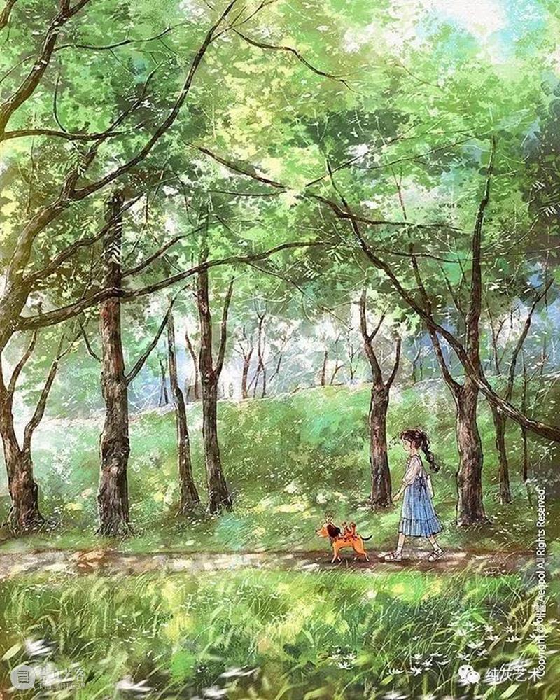愿做画中的森系女孩 女孩 画中 森系 韩国 插画家 aeppol 森林 系列 生活 主人公 崇真艺客