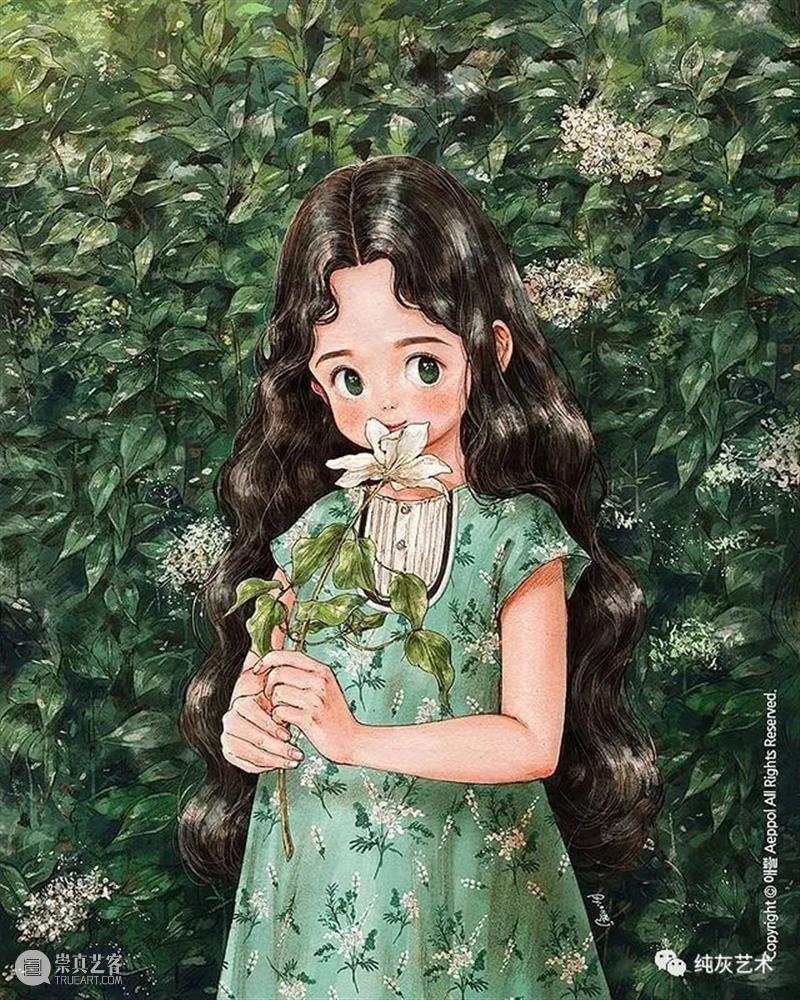 愿做画中的森系女孩 女孩 画中 森系 韩国 插画家 aeppol 森林 系列 生活 主人公 崇真艺客