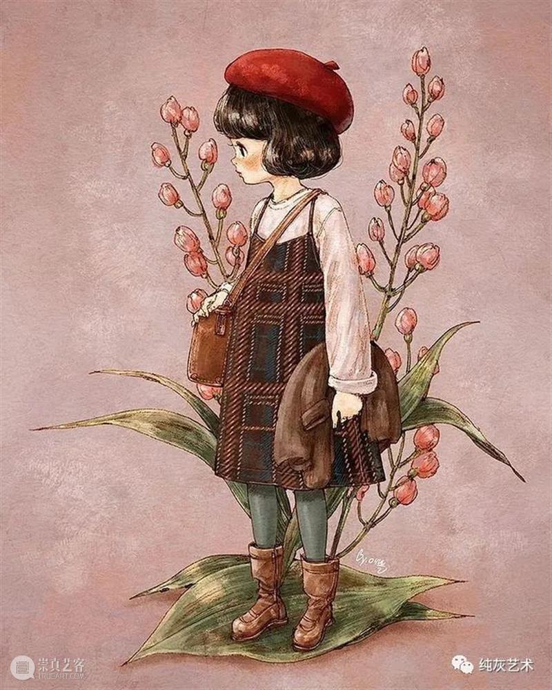 愿做画中的森系女孩 女孩 画中 森系 韩国 插画家 aeppol 森林 系列 生活 主人公 崇真艺客