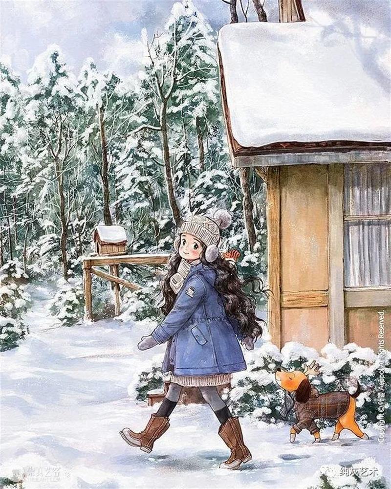 愿做画中的森系女孩 女孩 画中 森系 韩国 插画家 aeppol 森林 系列 生活 主人公 崇真艺客