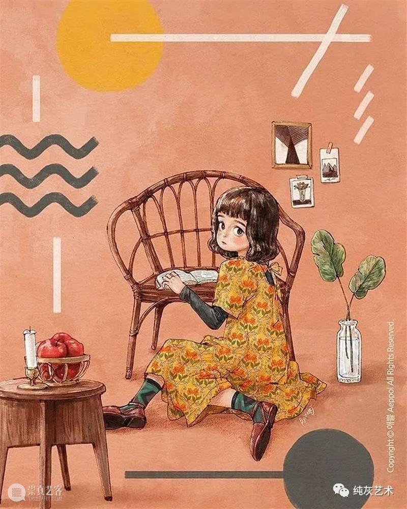 愿做画中的森系女孩 女孩 画中 森系 韩国 插画家 aeppol 森林 系列 生活 主人公 崇真艺客