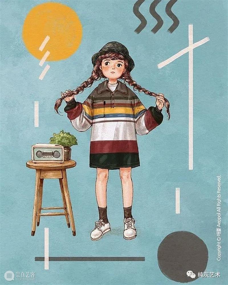 愿做画中的森系女孩 女孩 画中 森系 韩国 插画家 aeppol 森林 系列 生活 主人公 崇真艺客