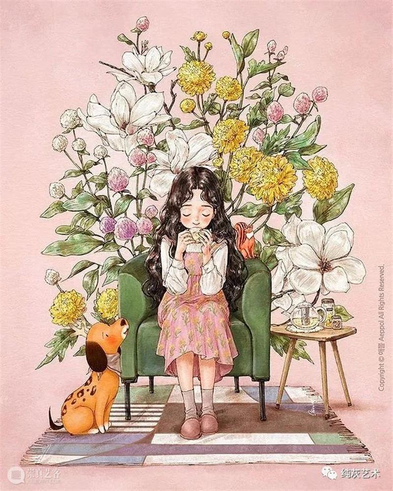 愿做画中的森系女孩 女孩 画中 森系 韩国 插画家 aeppol 森林 系列 生活 主人公 崇真艺客