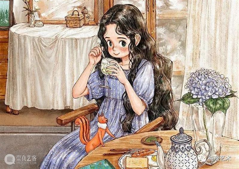 愿做画中的森系女孩 女孩 画中 森系 韩国 插画家 aeppol 森林 系列 生活 主人公 崇真艺客
