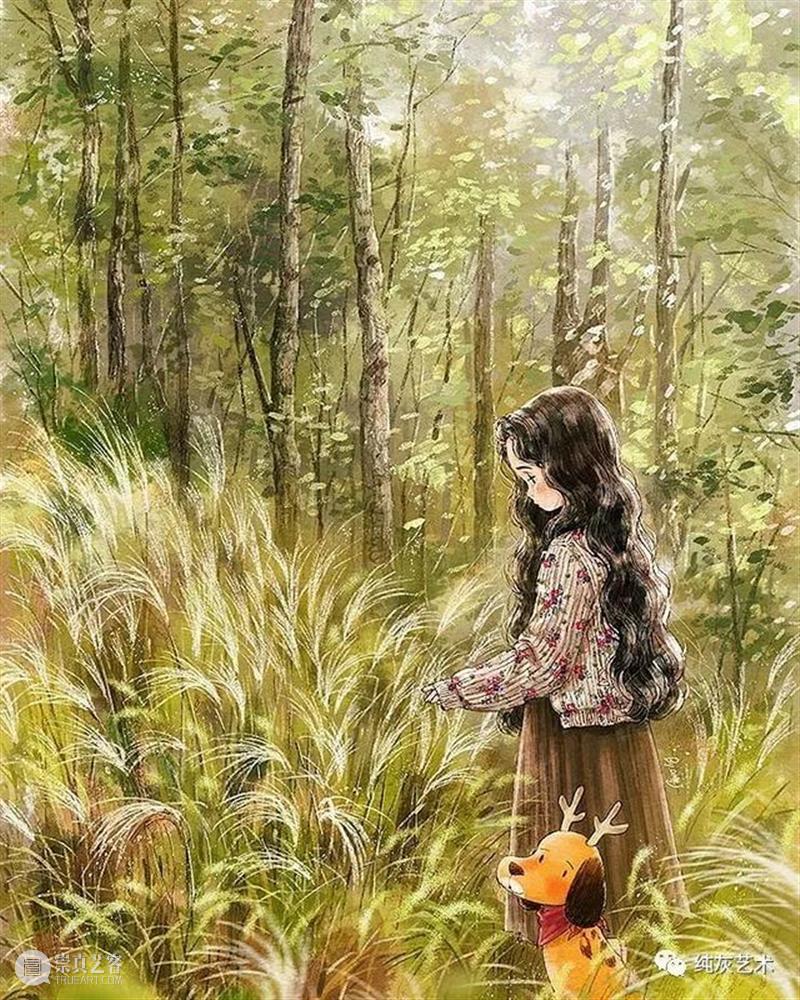 愿做画中的森系女孩 女孩 画中 森系 韩国 插画家 aeppol 森林 系列 生活 主人公 崇真艺客