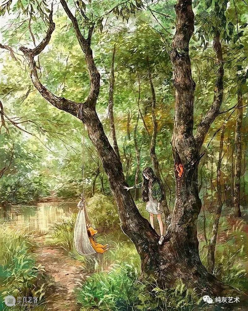 愿做画中的森系女孩 女孩 画中 森系 韩国 插画家 aeppol 森林 系列 生活 主人公 崇真艺客
