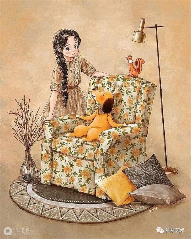 愿做画中的森系女孩 女孩 画中 森系 韩国 插画家 aeppol 森林 系列 生活 主人公 崇真艺客