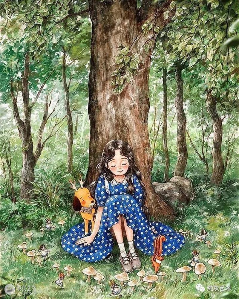 愿做画中的森系女孩 女孩 画中 森系 韩国 插画家 aeppol 森林 系列 生活 主人公 崇真艺客