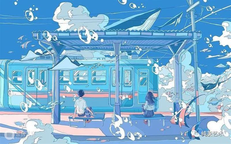 粉蓝色的回忆 蓝色 回忆 插画师 画面 气泡 海底 梦幻 场景 动漫 模样 崇真艺客
