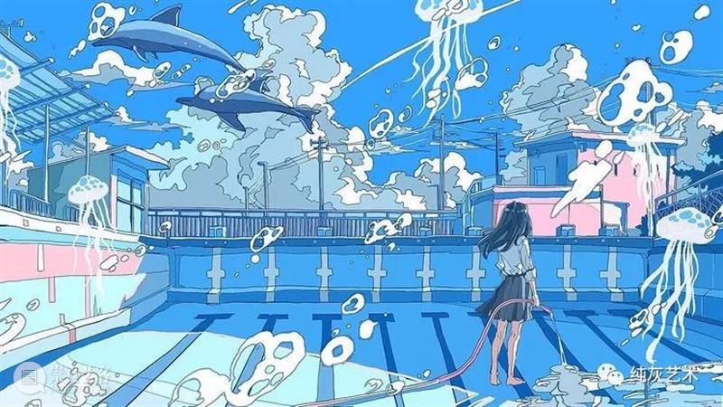 粉蓝色的回忆 蓝色 回忆 插画师 画面 气泡 海底 梦幻 场景 动漫 模样 崇真艺客