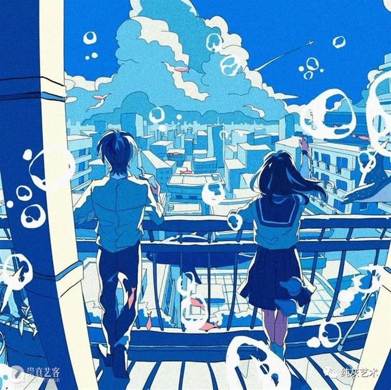 粉蓝色的回忆 蓝色 回忆 插画师 画面 气泡 海底 梦幻 场景 动漫 模样 崇真艺客