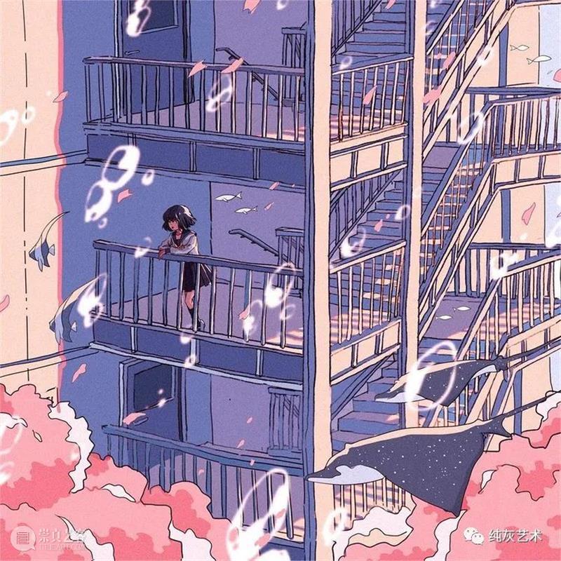 粉蓝色的回忆 蓝色 回忆 插画师 画面 气泡 海底 梦幻 场景 动漫 模样 崇真艺客