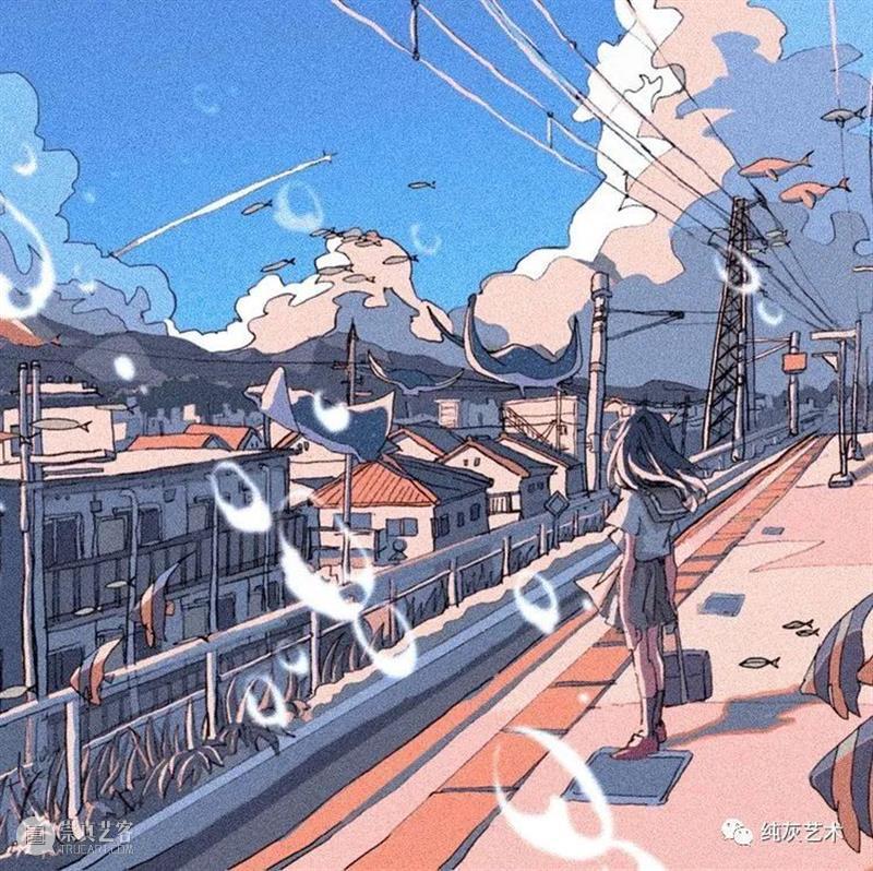 粉蓝色的回忆 蓝色 回忆 插画师 画面 气泡 海底 梦幻 场景 动漫 模样 崇真艺客