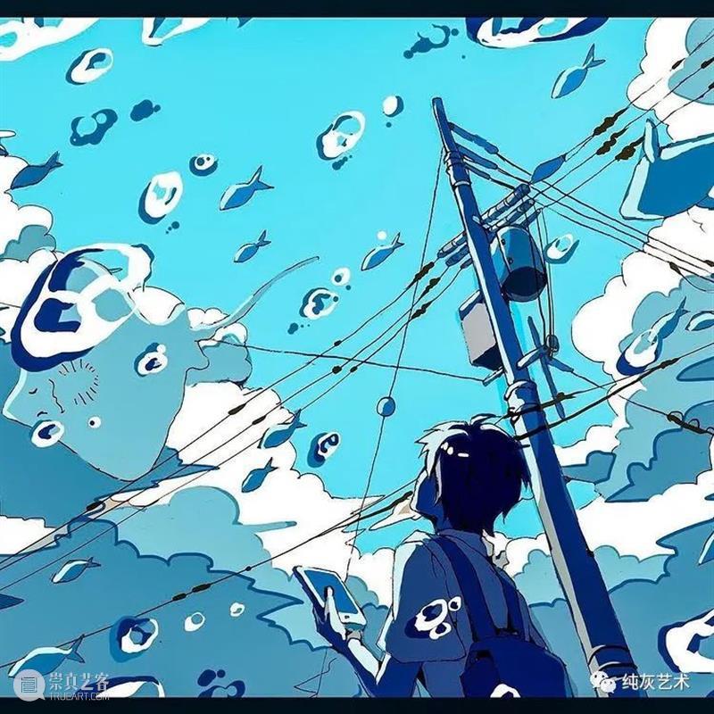 粉蓝色的回忆 蓝色 回忆 插画师 画面 气泡 海底 梦幻 场景 动漫 模样 崇真艺客