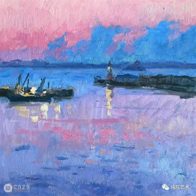 夕阳残影 夕阳 残影 英国 油画家 Bowen 印象派 风格 当地 景色 光线 崇真艺客