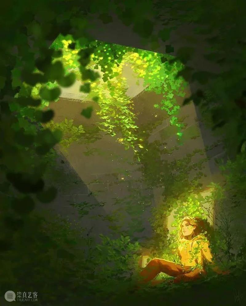 梦幻光亮的世界里  纯灰艺术 世界 数字 插画家 视觉 艺术家 背景 画家 Devin Elle Kurtz 崇真艺客