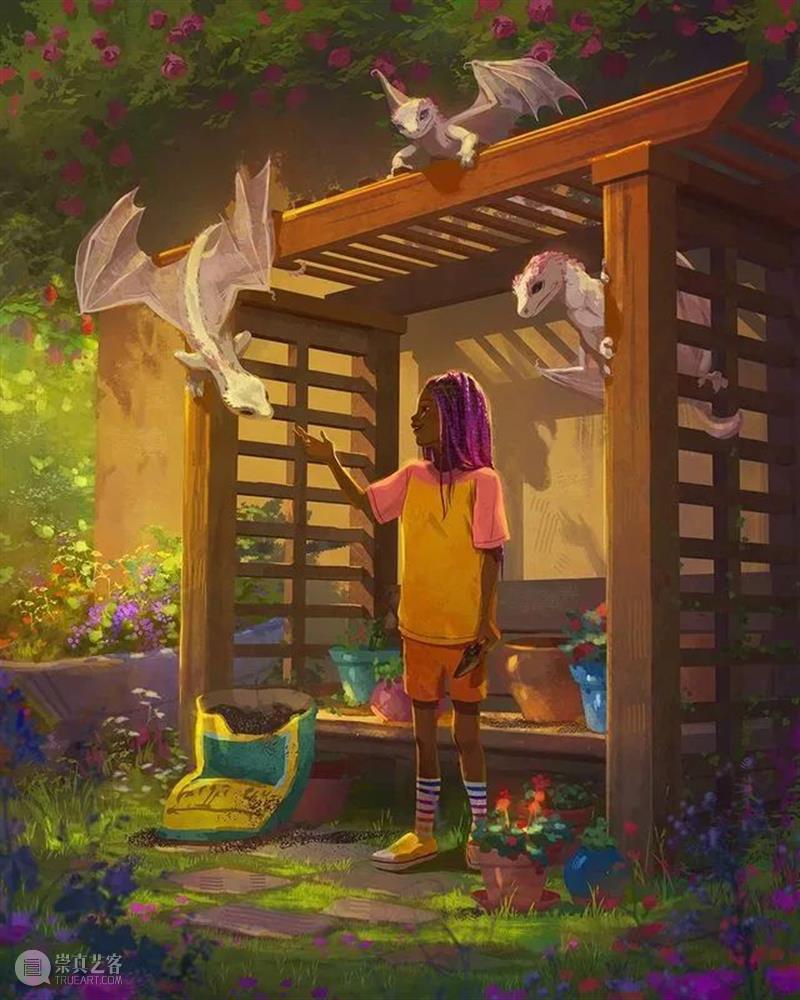 梦幻光亮的世界里  纯灰艺术 世界 数字 插画家 视觉 艺术家 背景 画家 Devin Elle Kurtz 崇真艺客