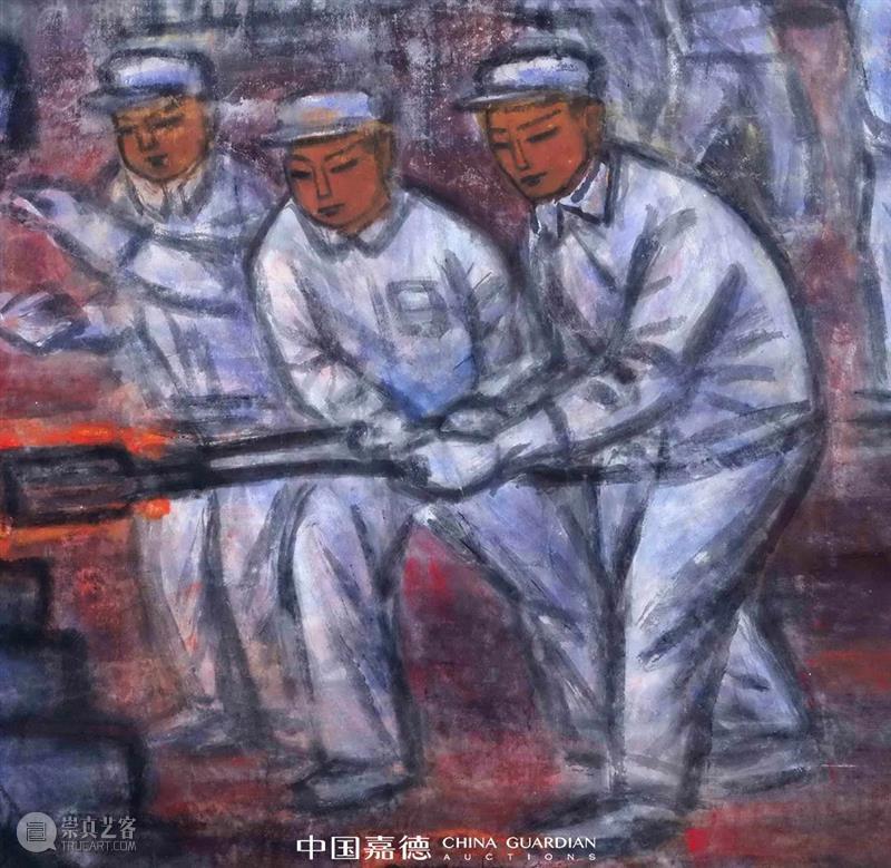 纯净美感的纪实——林风眠的《冶炼图》丨中国嘉德2021秋拍 中国嘉德拍卖 林风眠 冶炼图 美感 中国 嘉德 纪实 秋景 荷塘 水边 场景 崇真艺客