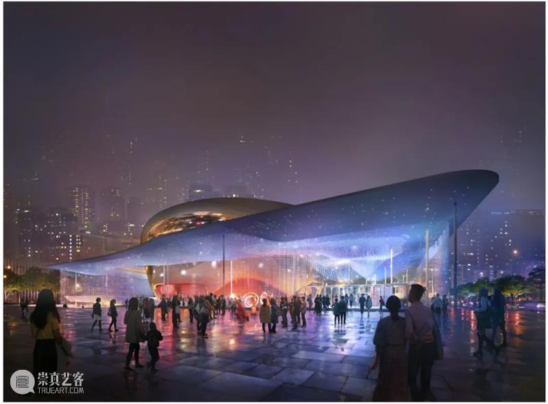 深圳国际演艺中心，ennead ‘两个金色壳体’出挑 金色 壳体 ennead 深圳国际演艺中心 深圳 福田 香蜜湖 片区 中区 建筑群 崇真艺客