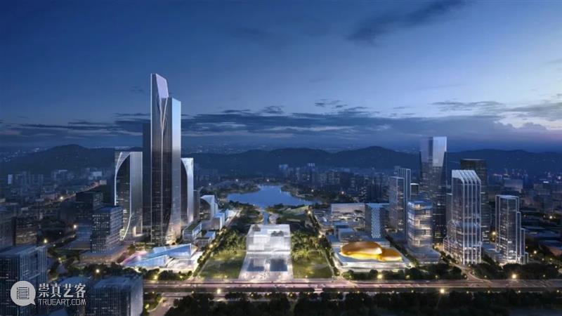 深圳国际演艺中心，ennead ‘两个金色壳体’出挑 金色 壳体 ennead 深圳国际演艺中心 深圳 福田 香蜜湖 片区 中区 建筑群 崇真艺客