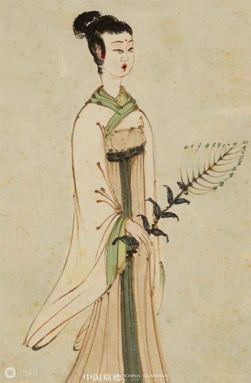 有心酬知己 一盏醉春风——傅抱石致西民伉俪《春风杨柳万千条》、《湘君》丨中国嘉德2021秋拍 傅抱石 西民 湘君 中国 嘉德 春风杨柳万千条 知己 傳抱石 春风 杨柳 崇真艺客