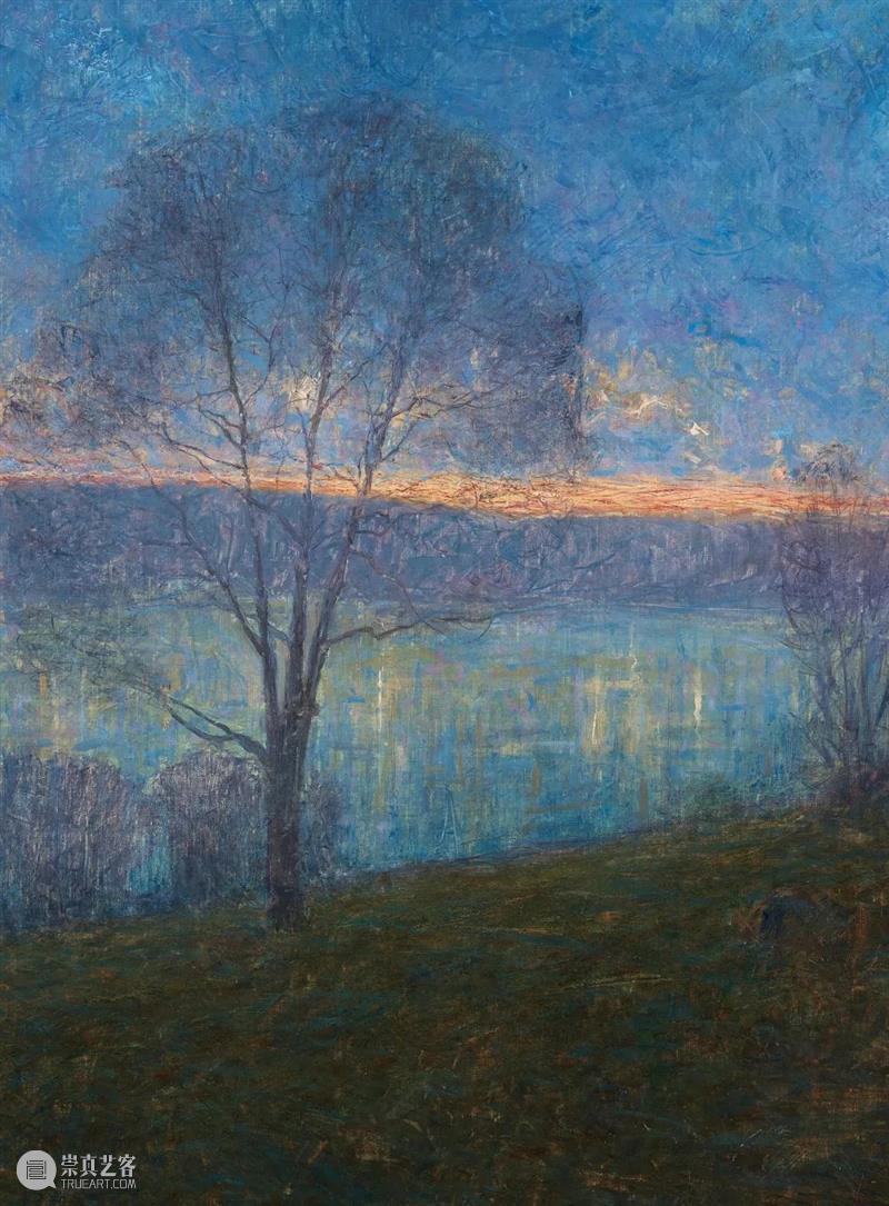 夜的旋律 旋律 瑞典 画家 Eugène Jansson 夜间 土地 蓝色 城市 景观 崇真艺客