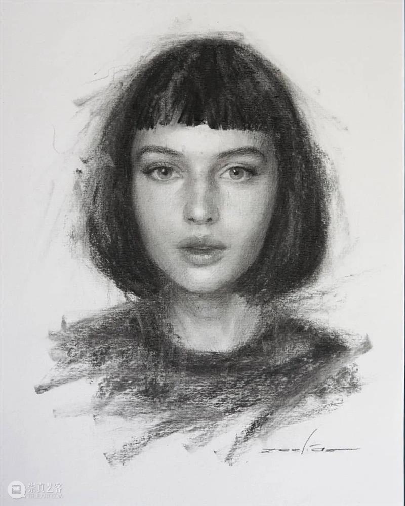 【经典素描肖像】全都是美女，画面效果太赞了 ~ 素描 肖像 美女 画面 效果 END 崇真艺客