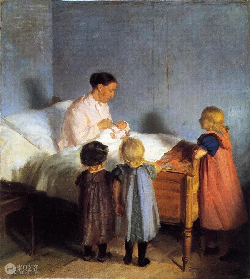 秋日的光  纯灰艺术 秋日 丹麦 画家 Anna Ancher 室内 渔民 妇女 儿童 日常生活 崇真艺客