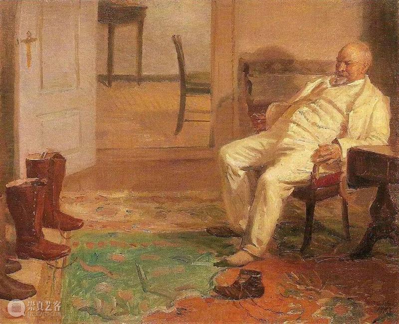 秋日的光  纯灰艺术 秋日 丹麦 画家 Anna Ancher 室内 渔民 妇女 儿童 日常生活 崇真艺客